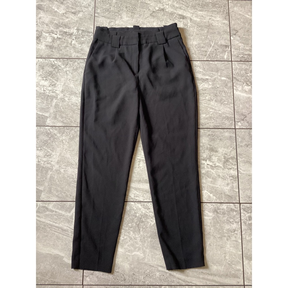 Express Womens High Rise Ankle Dress Pants Black Tapered Trousers Size 6R